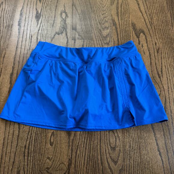 Lands End Womens Solid Royal Blue Swim Skirt Attached Brief Suit Bottom Size 10 - Picture 1 of 8